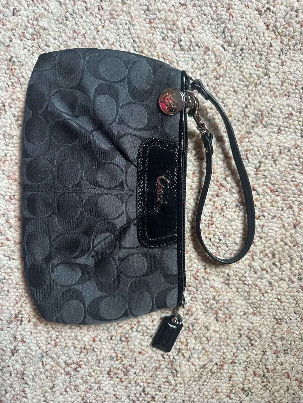 NWT: Coach Black Signature Wristlet